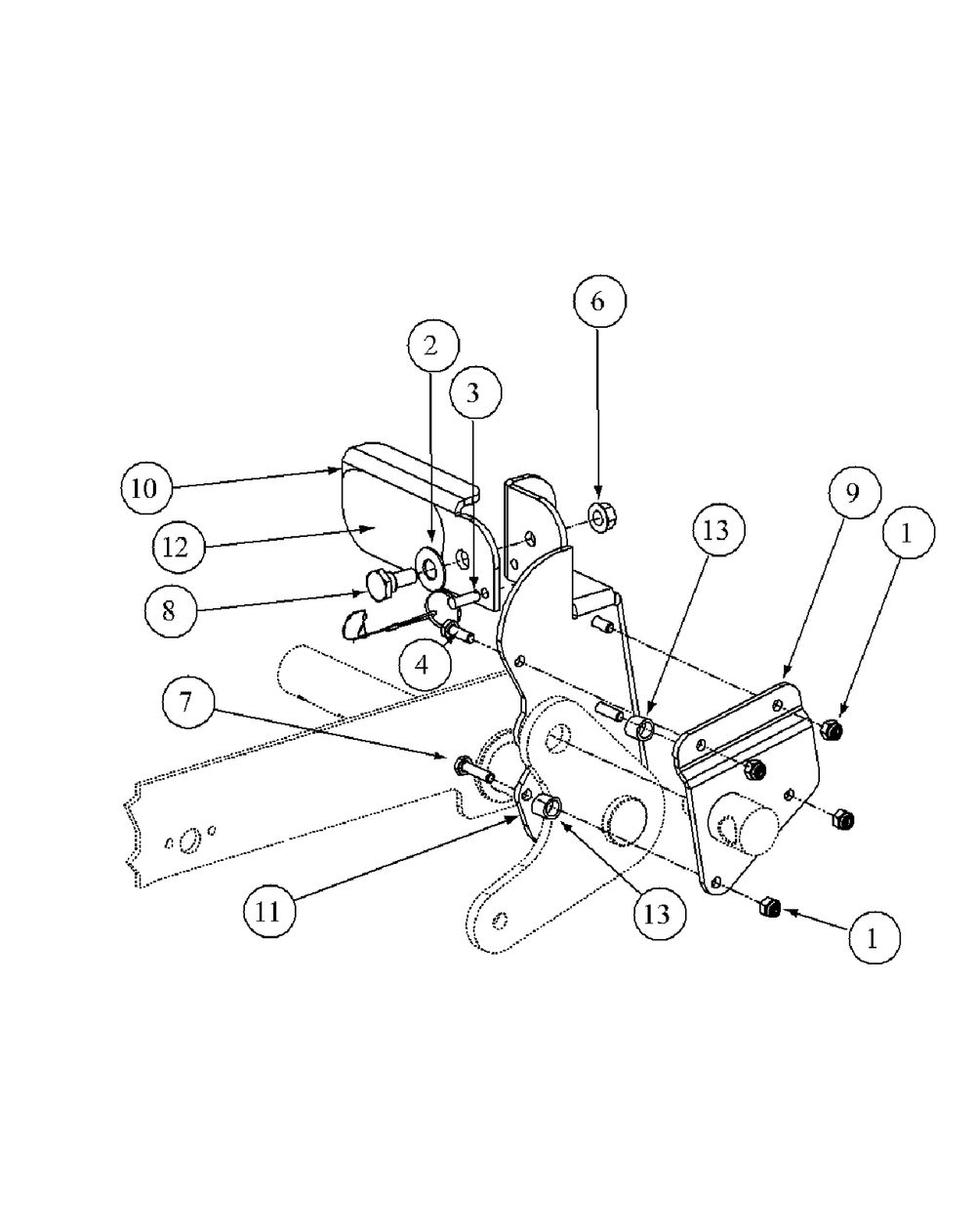 Foot Pedal Deck Lift Assembly Diagram and Parts List for M60-KW LC-53AB5GFX750-29HP Cub Cadet Lawn Tractor